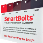 SmartBolt color chart that shows the visual indication system of the bolt's tightness