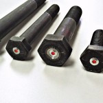 row of 5 different black SmartBolts of various sizes