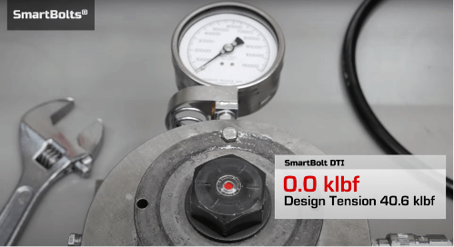 SMARTBOLT DTI INDICATOR MEASURING LOAD FROM HYDRAULIC TORQUE TOOL